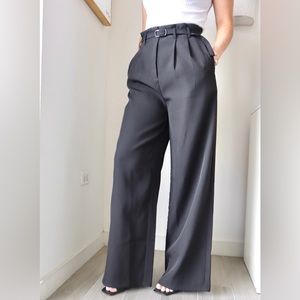 Black High Waisted Wide Leg Trousers (new with tags)